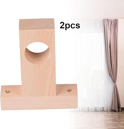 Folpus Lot de 2 supports de tringle à rideaux en bois pour entrepôt, cuisine, restaurant, diamètre du trou 3 cm - Nail Gallerys