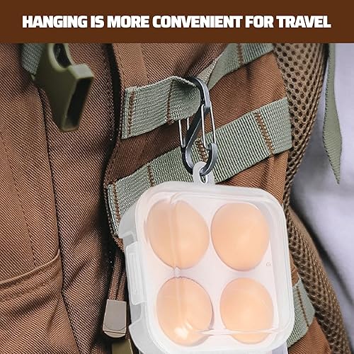 Boîte à Oeufs en Plastique,Dancepands 2 Pièces 4 Grille Boite Oeuf Portable Résistant aux Vibrations Boite a Oeufs Boîte de Rangement d'Oeufs avec Boucle d'Alpinisme pour Camping,Voyages - Nail Gallerys