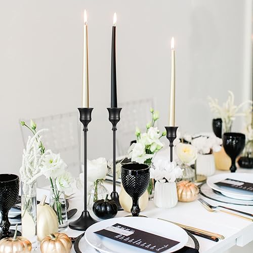 Bougeoir Dorés Chandelie, Lot de 3 Candélabre Rétro Métal Bougeoirs Porte-Bougies, Vintage et Modernes Maison Décoration, Compatibles avec Bougies Coniques pour Mariage, Dîner Banquet, Fête, Or - Nail Gallerys