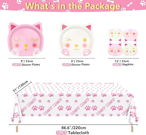 Lot de 61 fournitures de fête d'anniversaire arc-en-ciel – y compris des assiettes en carton colorées à pois, des serviettes colorées, une nappe pour enfants et adultes, décorations de fête - Nail Gallerys