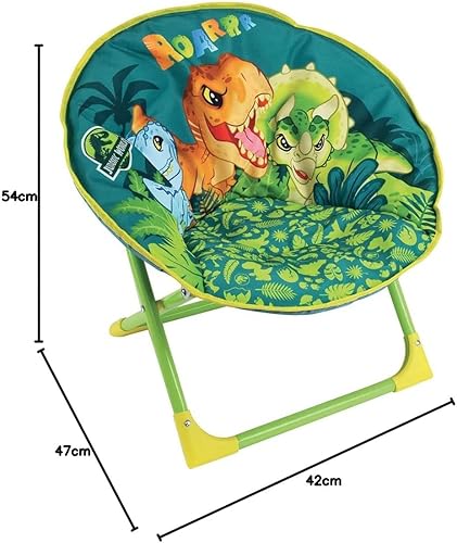 FUN HOUSE 713260 Jurassic World Dinosaure Siège Lune Pliable pour Enfant H.47 X L.54 X P.42 cm, Vert - Nail Gallerys