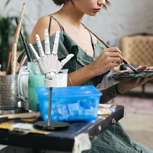 Modèle de main flexible, main articulée 1: 1, modèle gauche avec articulation mobile et base de bricolage PVC pour le dessin, la peinture, l'esquisse (blanc) - Nail Gallerys