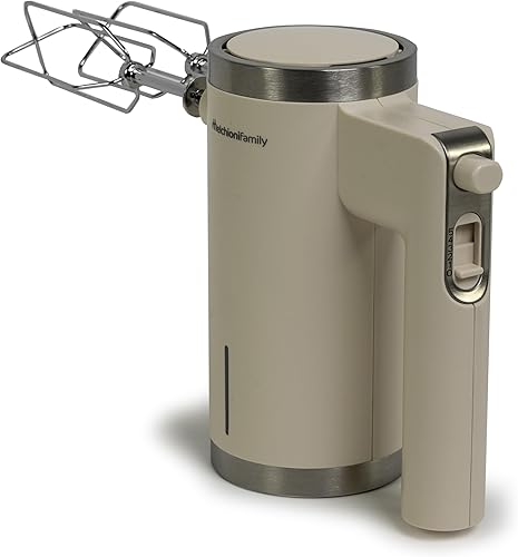 Melchioni Family | Wiederaufladbarer Kabelloser Elektrischer Schneebesen mit 2 Edelstahlbesen und 5 Einstellbaren Geschwindigkeiten, Handrührer Modell BIANCA, Weiß - Nail Gallerys