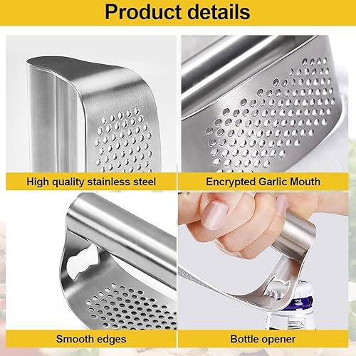 Presse-ail en acier inoxydable 304 de qualité alimentaire avec poignée confortable - Nail Gallerys