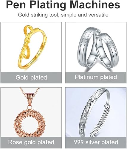 Kit de placage à l'or pour machine de placage de type stylo, outils de traitement galvanoplastie en or argenté pour bijoux Stylo de galvanoplastie pour le placage avec des solutions galvanoplastie A - Nail Gallerys