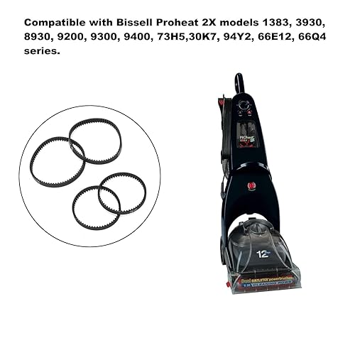 Ruimou Lot de 4 courroies d'entraînement pour aspirateur 203-6688 et 203-6804 compatibles avec Bissell Proheat 2X 1383 3930 8930 9200 9300 9400 73H5 30K7 - Nail Gallerys