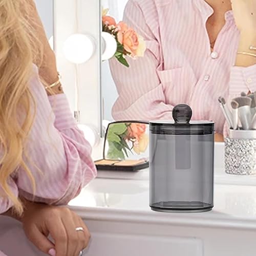 Humkopnl Boîte de rangement pour cotons-tiges - Noir - Boîte de rangement pour cotons-tiges - Distributeur de boules de coton - Boîte de rangement pour salle de bain - Nail Gallerys