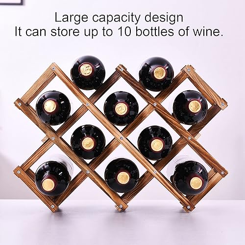 HERCHR Casier à vin en Bois, casier à vin pour comptoir 10 Bouteilles pour Armoire, casier à vin autoportant pour 10 Bouteilles de vin - Nail Gallerys
