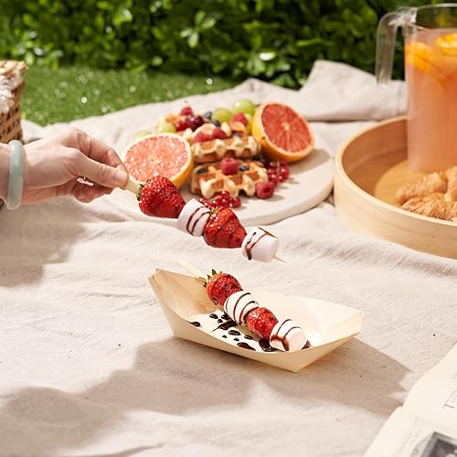 Bateaux en Bois,100 PCS Coupelle Alimentaire Bol en Bois Coupelles en Boisbateau Barquette Alimentaire en Boisbols pour Sushis Frites Apéritifs Buffets Mariages et Anniversaires - Nail Gallerys