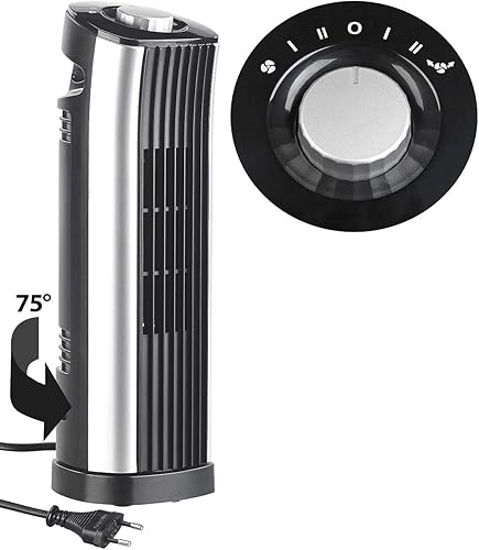 Sichler Haushaltsgeräte Ventilateur Colonne 24 W avec Oscillation 75° et 2 Niveaux de Vitesse - Nail Gallerys