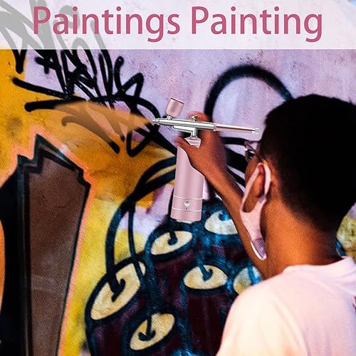 Ensemble D'Aérographe Sans Fil, Ensemble De Compresseur De Brosse À Air Portable Pour Modélisme, Gâteau, Créations Artisanales, Tatouage, Maquillage, Peinture Et Manucure, Rose Clair - Nail Gallerys