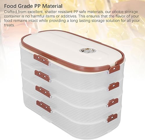 Tyenaza Récipient de rangement alimentaire à 4 calques, conteneur de collation empilable avec couvercle, bouletage, récipient Gyoza, contenants de rangement à biscuits, bon scellement - Nail Gallerys