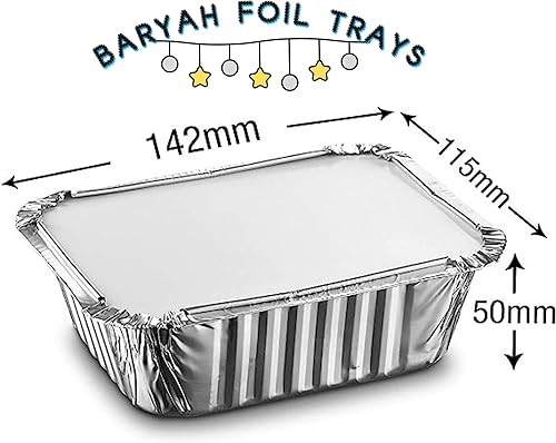 Lot de 50 plateaux alimentaires jetables en aluminium avec couvercles en plastique de 500 ml - Réutilisables - Idéal pour le barbecue et la cuisson - Nail Gallerys