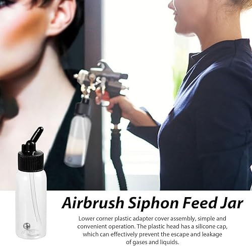 Kit De Bouteilles D'aérographe – 10 Pots D'alimentation Pour Siphon, Bouteille De Peinture De 30 C | Pots De Stockage D'alimentation À Siphon Transparent À Double Action, Fournitures D'aérographe D'a - Nail Gallerys