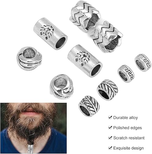 Perles de barbe Viking, perles de roseau antiques, en alliage tressé, pour cheveux, dreadlock - Nail Gallerys