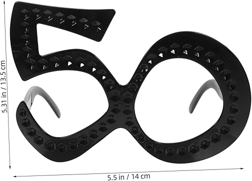 iplusmile 6 Pièces Lunettes du 50e Anniversaire Faire la fête Accessoire Lunettes d'anniversaire drôles Lunettes de fête en Strass Lunettes de fête d'anniversaire Plastique Doré - Nail Gallerys