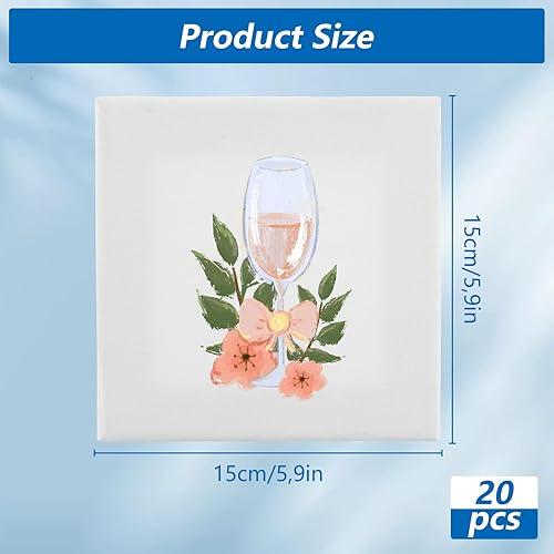ZOFUN Lot de 20 mini toiles de 15 x 15 cm avec châssis - Toile à peindre - Petites toiles blanches sur châssis - Pour art et artisanat (blanc) - Nail Gallerys