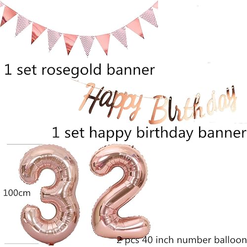 ballons 57e anniversaire deco femme or rose+guirlande joyeux anniversaire +chaîne de fanions 40 'chiffres ballon 57 ballons 57 ans deco anniversaire femme 57 anniversaire deco or rose(57) - Nail Gallerys