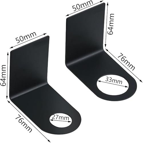 Pamtns 6 Pièces Support Mural pour Pompe à Main Porte Distributeur Savon Mural Support Distributeur de Savon Mural sans Perçage Porte-Shampooing Noir Acier Inoxydable 27/33mm Cuisine Salle de Bain - Nail Gallerys