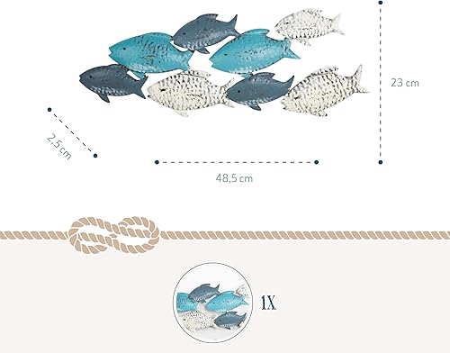 Logbuch-Verlag Grande sculpture murale bateaux à voile Bleu blanc marron – Décoration murale maritime à suspendre 48,5 cm - Nail Gallerys