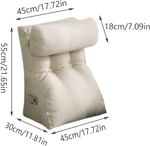 CLEMMO Coussin de Lecture Support Lombaire,Coussin de Lecture pour Lit,avec Oreiller Cervical,Bon pour Lire,se détendre,Regarder la télévision Fournit Un Soutien Dorsal - Nail Gallerys