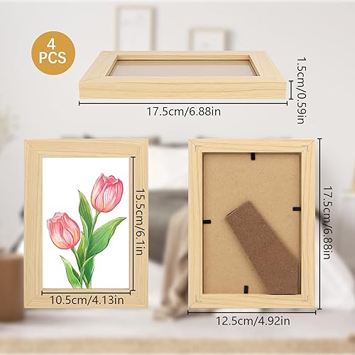 TOSAVGA 4 Pièces Cadre Photo, Cadre Photo 10x15cm, Petit Cadre Photo, Cadre Photo Bois, MDF Cadre Photo pour Chambre Salon, Bureau, Gallerie - Nail Gallerys