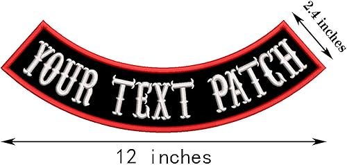 Dark blue sea 1 pièce écusson thermocollant personnalisé, patch de moto de motard à bascule, écusson personnalisé brodé pour veste, vêtements, sacs (couleur : rouge sur noir) - Nail Gallerys