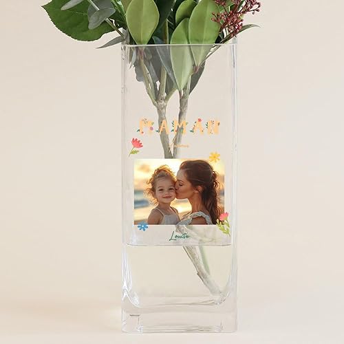 CADEAUX.COM - Vase Personnalisé - Amour Fleuri - Message Personnalisable - Cadeau Anniversaire Femme - Cadeau Fete des Meres - Nail Gallerys