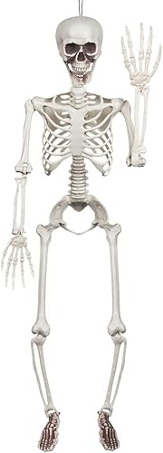 Boland 73042 - Squelette suspendu - Taille 90 cm - Bras et jambes mobiles - Décoration à suspendre - Pour Halloween, carnaval, fête à thème - Nail Gallerys