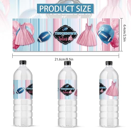 PH PandaHall 30pcs Étiquettes pour Bouteilles D'Eau Touchdowns Ou Tutus Autocollants de Révélation du Sexe du Jupe princesse rugby pour La fête Bouteille Emballage Cadeaux de Fête Décoration - Nail Gallerys