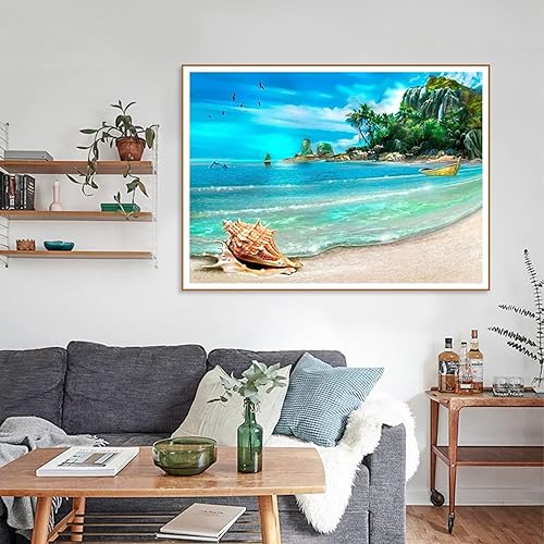 Canevas Broderie Point De Croix Kit Complet Adulte Debutant Bord De Mer Paysage Broderie Point-De-Croix Kit Broderie Point De Croix Compté Imprimé Enfant Débutant Adulte Anglaise, Easy Set Loisirs C - Nail Gallerys