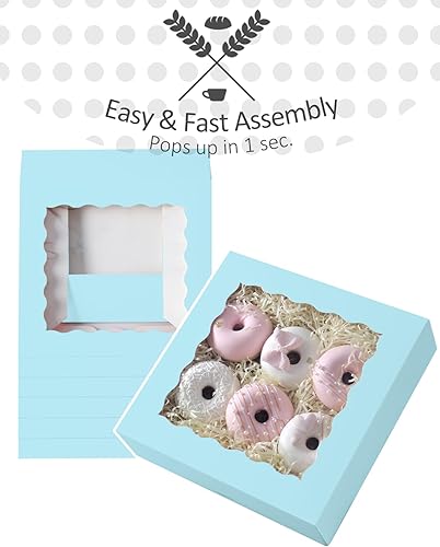 Gcardist Auto-pop Up Lot de 12 boîtes à biscuits avec fenêtre Or rose 20,3 x 20,3 x 6,4 cm - Nail Gallerys