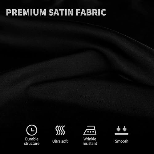 Cliettilw Lot de 16 serviettes carrées en satin de soie, nappes de table, nappes en tissu doux et lisse, pour mariage, , décoration de fête, noir - Nail Gallerys