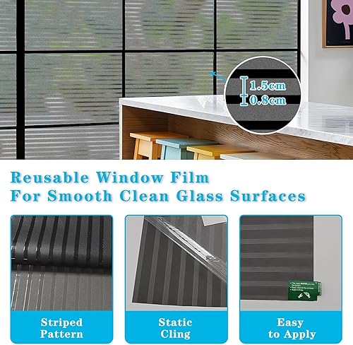ConCus-T Film autocollant pour fenêtre givré réutilisable sans colle en vinyle statique pour porte de salon, bureau, 30 x 300 cm - Nail Gallerys