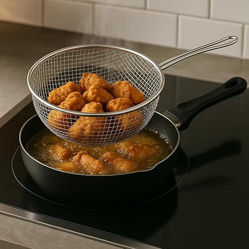 LS Kitchen - Friteuse avec Panier - Poêle à Frire - Aluminium et Acier - Ø 24 cm - Nail Gallerys