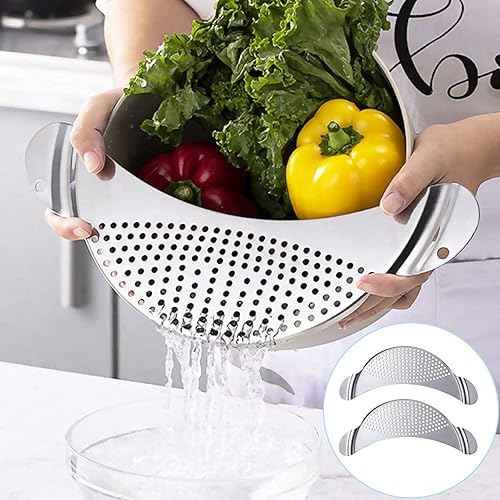 Passoire Égouttoir pour Casserole Passoire Égouttoir en Acier Inoxydable Poêle Passoire Passoire Filtre en Casserole Poêle Égouttoir pour Casserole pour Tous Les Pots et Bols pour la Cuisine 2pcs - Nail Gallerys