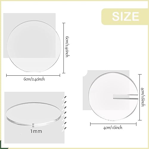 Hezhou 10 Pièces Feuilles Acryliques Transparentes supports de cartes de table avec plaque acrylique pour Table de Table, Numéros de Table pour Les dîners de Mariage (Rond) - Nail Gallerys