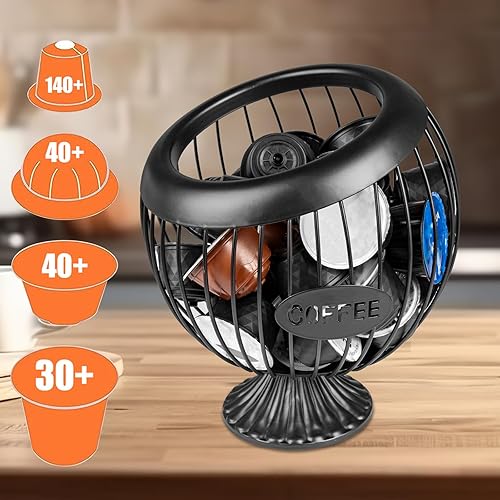 Guolich Panier à Capsules Café,Organisateur de Dosettes de café K et Expresso de Grande Capacité pour Comptoir, Panier de Rangement pour Capsules de Café pour Comptoir, Maison, Bureau(Noir Base) - Nail Gallerys