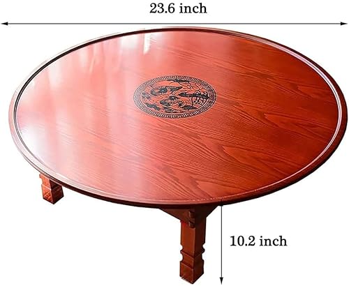 Table Basse Pliante Ronde en Bois Massif, Table Basse for s'asseoir sur Le Sol, Table de Salle à Manger Japonaise, Table de méditation, Table Kotatsu, Table d'autel (Size : 23.6 * 11.4in) - Nail Gallerys