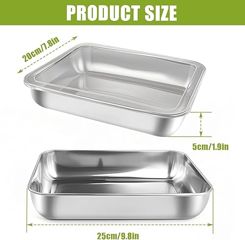 PBUSPU Boite Alimentaire Inox, Boite Alimentaire, 3 Boîtes de Conservation en Acier Inoxydable Avec Couvercle Hermétique pour la Cuisine, fabriqués en Acier inoxydable - Nail Gallerys