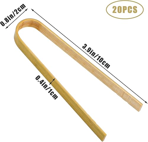 LUTER 20 Pièces Pinces en Bambou Jetables Ustensiles de Cuisine Pinces à Pain Pinces à Pain Naturel pour la Cuisine - Nail Gallerys