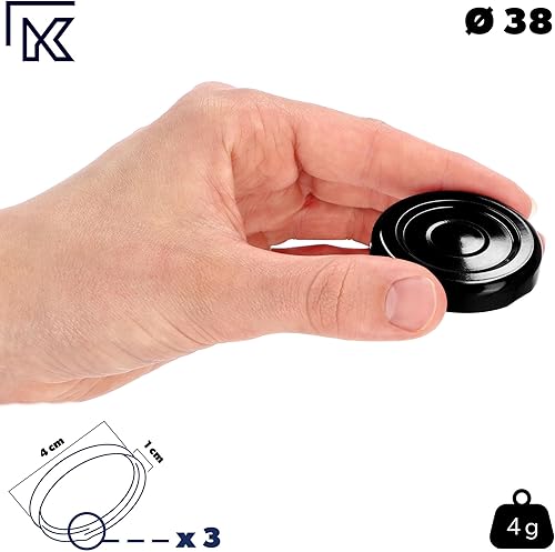 KADAX Lot de 100 Couvercles à Visser pour Bocaux de 38 mm, Couvercles de Rechange en Métal pour Bouteilles et Bocaux à Vis, Dorés - Nail Gallerys