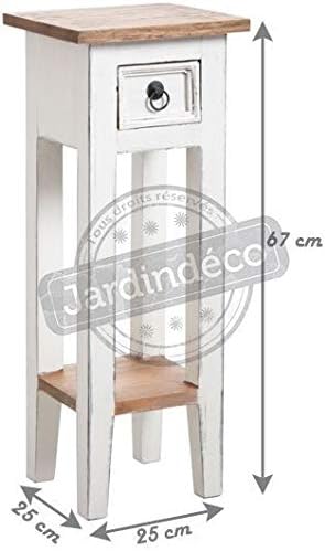 AUBRY GASPARD Table de Nuit en Bois d'acajou Blanc - Nail Gallerys