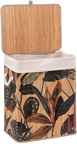 Five - Panier à Linge en Bambou et Tissu Écru 50L déco Palawan - Nail Gallerys