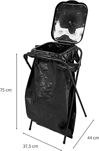 Rörets Support de sac pour recyclage Select Single - Parfait pour le rangement ou le garage - Support stable pour le sac poubelle - Couvercle en plastique pratique - Convient pour les sacs de 60 à 125 - Nail Gallerys