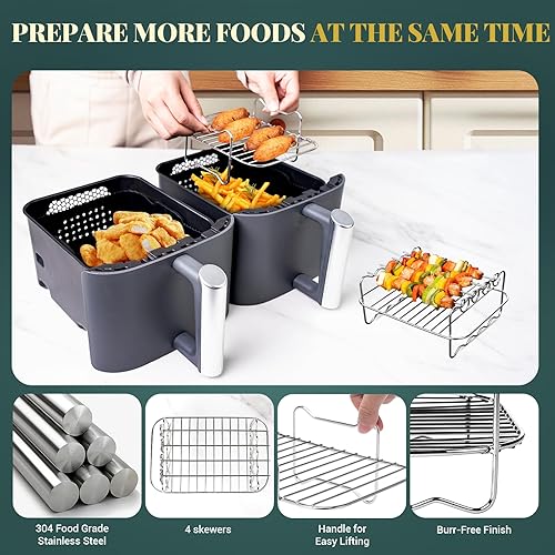 HAUXEL Accessoires Pour Friteuse À Air Pour Ninja Double Stack Xl, Air Fryer Accessoires Pour Cosori Dual Zone 8,5l, Moule En Silicone Sur Mesure Pour Ninja Sl400eu 9,5l Et COSORI 2 Compartiments - Nail Gallerys