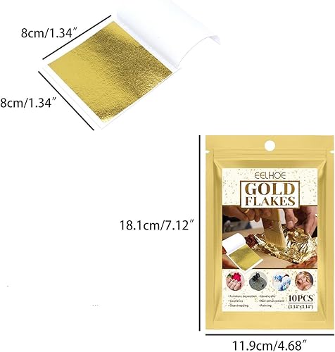 20 Pièces Feuille d'or Comestibles,Feuille D'or Comestible Cake Crafts, Elements, Gâteaux, Cuisson,Papier Decoratif Pour Gâteaux (8 x 8 cm) - Nail Gallerys