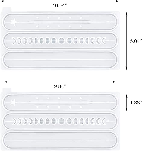 WANDIC Moule rond en résine pour encens, bâtons de phase de lune en silicone, brûleur d'encens, conteneur de cendres, décoration de la maison - Nail Gallerys