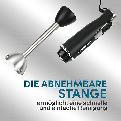 Elite Gourmet EHB1015 Mixeur plongeant 500 W, 2 vitesses, avec lames en acier inoxydable et manche détachable, pour smoothies, soupes ou préparations pour bébé, noir - Nail Gallerys