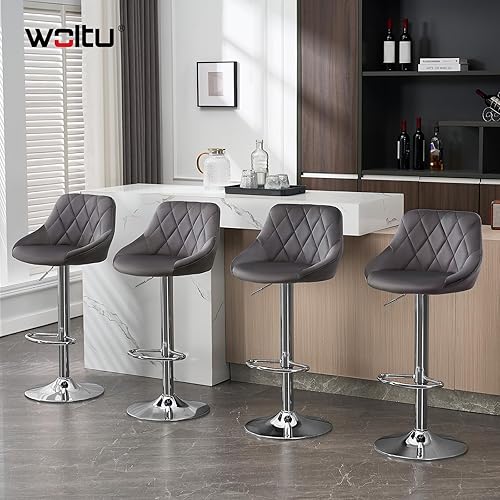 WOLTU Tabouret Bar, Chaise Haute Bar, Tabouret en Similicuir, Réglable en Hauteur, avec Dossier, Repose-Pieds, Chaise Haute Cuisine, Blanc, BH30ws-1 - Nail Gallerys